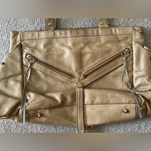 Botkier Gold Trigger Satchel Fringe Bag Handbag - Picture 3 of 16